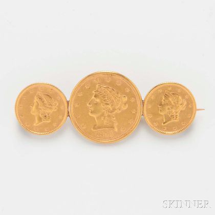 Gold Coin Tie Bar/Pin