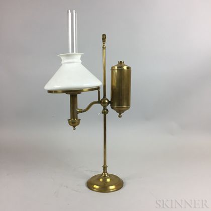 Brass and Glass Student Lamp