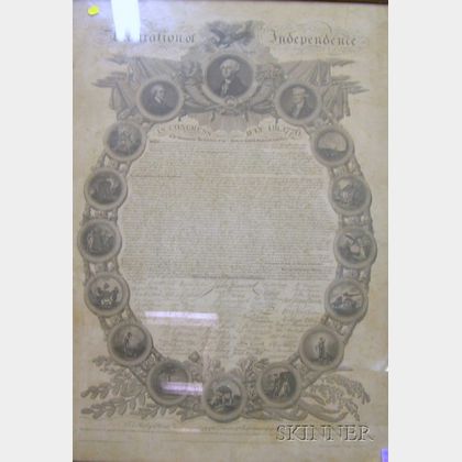 Framed 1872 Reprint of The Declaration of Independence