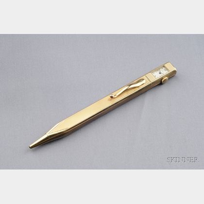 14kt Gold Propelling Pencil Watch, Cartier