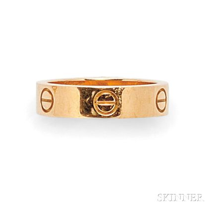 18kt Rose Gold and Pink Sapphire "Love" Ring, Cartier
