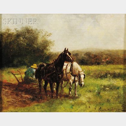 Scott (Nicholas Winfield) Leighton (American, 1849-1898) Plowing