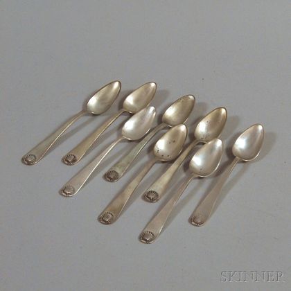Set of Eight Old Newbury Crafters Shell Teaspoons