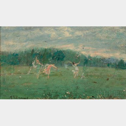 Arthur Bowen Davies (American, 1863-1928) Dancing Nymphs in a Landscape