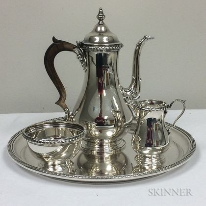 Three-piece Gorham Sterling Silver Tea Set
