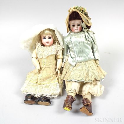 Two Small French Bisque Dolls