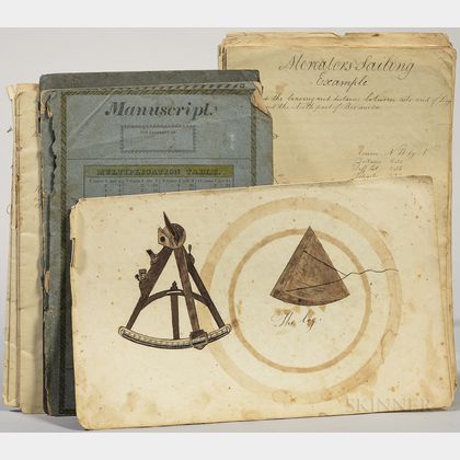 Navigational and Mathematical Note- and Sketchbook, Newbury, Massachusetts, c. 1830.