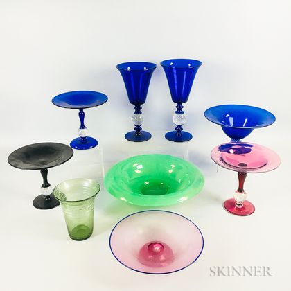 Nine Pieces of Colored Glass