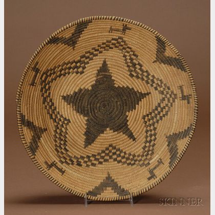 Southwest Pictorial Coiled Basketry Bowl