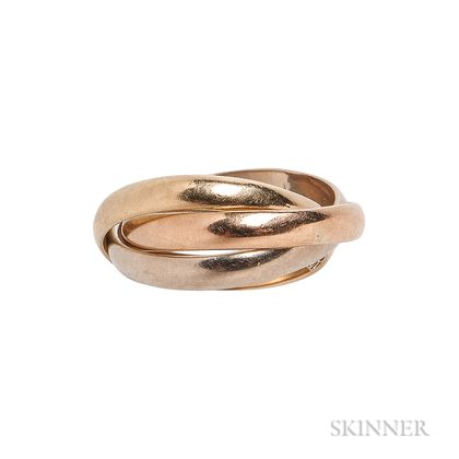 18kt Tricolor Gold "Trinity" Ring, Cartier