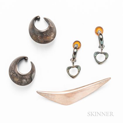 Three Georg Jensen Sterling Silver Jewelry Items
