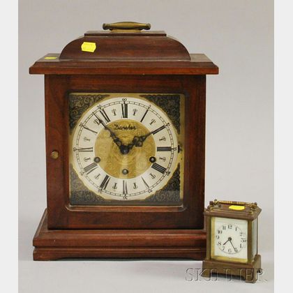 Modern German Table Clock and a Waterbury Carriage Timepiece. 