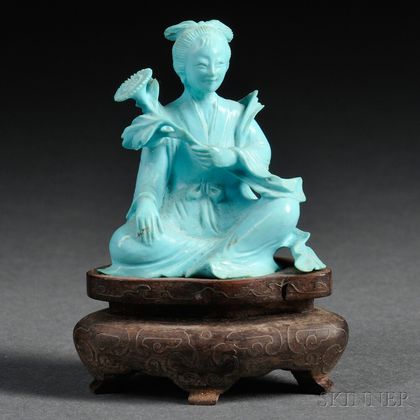 Turquoise Porcelain Figure