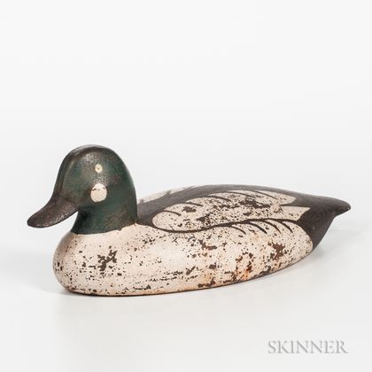 Painted Cast Iron Common Goldeneye Duck Sink Weight