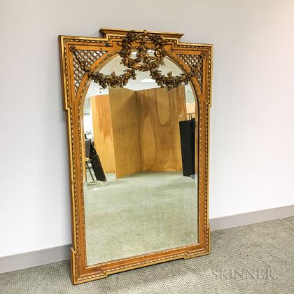 Louis XVI-style Carved and Gilt Pier Mirror