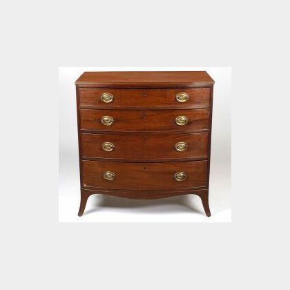 Late George III Mahogany Bow Front Chest of Drawers