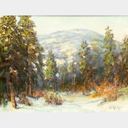 Walter Koeniger (German/American, 1881-1943) Distant Peak, Winter