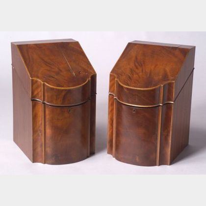 Pair of George III-style Mahogany Knife Boxes
