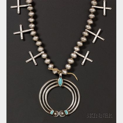 Southwest Silver and Turquoise Cross Necklace