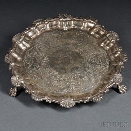 George IV Sterling Silver Card Tray