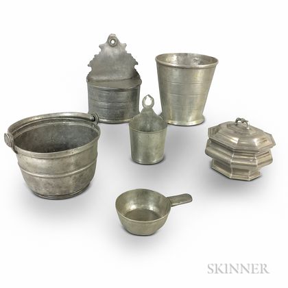 Six Pewter Items