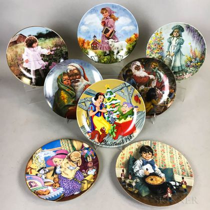 Eight Modern Seasonal Porcelain Plates