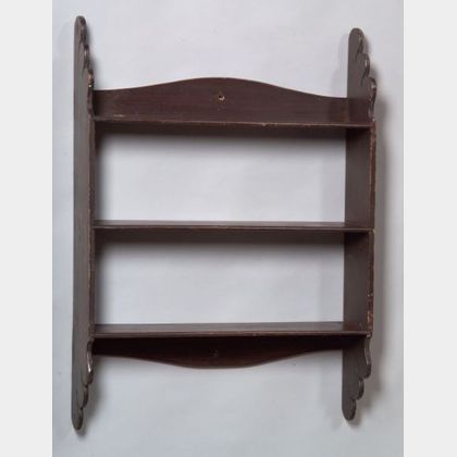 Brown-painted Wall Shelf