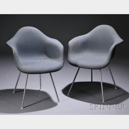 Two Eames Shell Armchairs