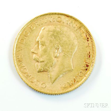 1914-P British Gold Sovereign. Estimate $200-300