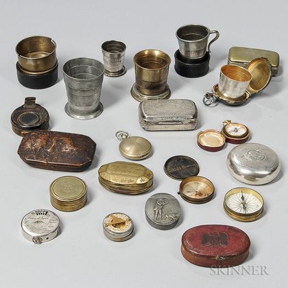 Twenty Compasses, Folding Cups, and Snuff Boxes