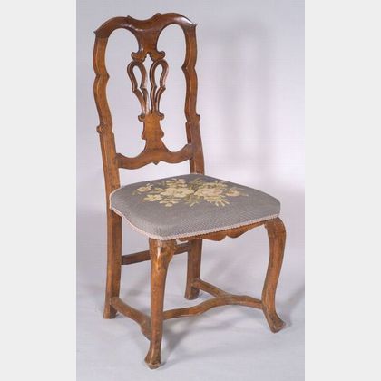 German Fruitwood Rococo Side Chair