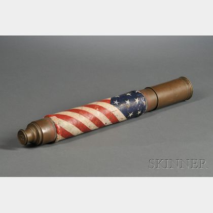 Red, White, and Blue-painted Brass Spyglass