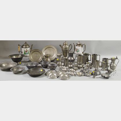 Approximately Forty-three Pieces of Assorted Pewter. 