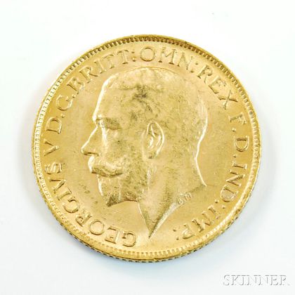 1911 British Gold Sovereign. Estimate $200-300