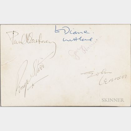 Beatles Signed Card, Early 1960s.