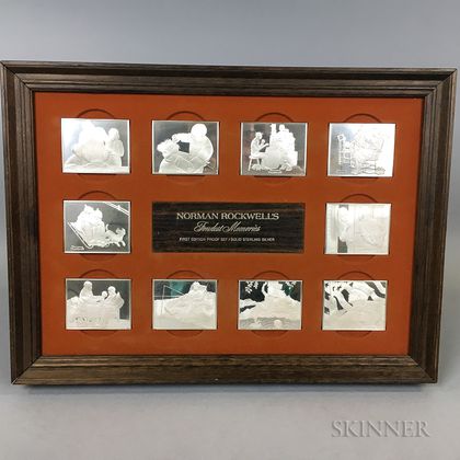 Norman Rockwell Commemorative Silver Proof Set. Estimate $200-400