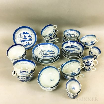 Nineteen Canton Porcelain Teacups and Saucers. Estimate $100-150
