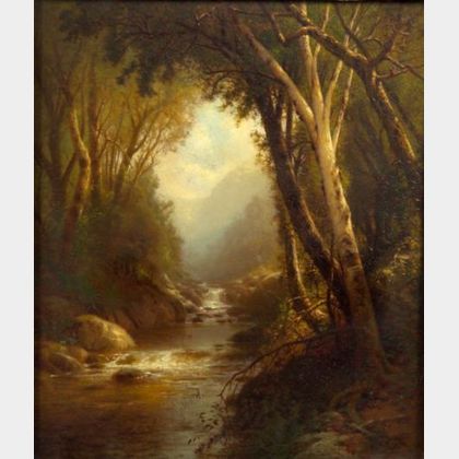 William M. Hart (American, 1823-1894) River Cascades