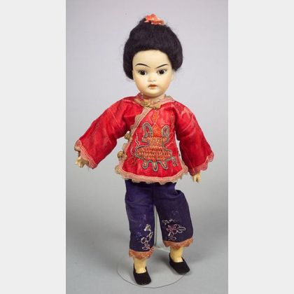 Small Oriental Bisque Head Girl Doll