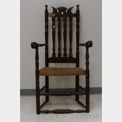 18th Century Grained and Painted Wood Bannister-back Armchair