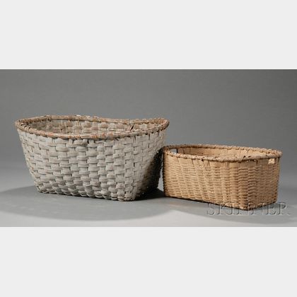 Two Painted Woven Splint Baskets