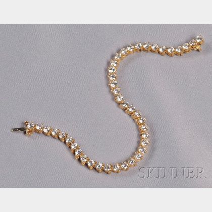 18kt Gold and Diamond Line Bracelet