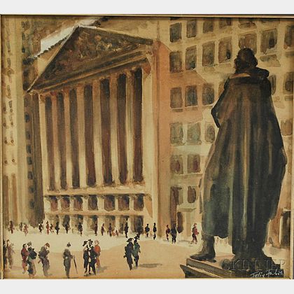 Felix Fabian (British, 20th Century) New York Stock Exchange Building.