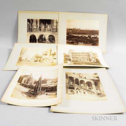 Large Format Albumen Prints of European Architectural Scenes. Estimate $300-500