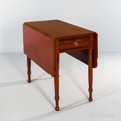 Red-painted Drop-leaf Table