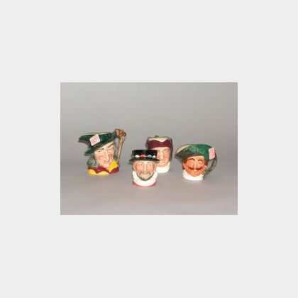 Four Small Royal Doulton Ceramic Toby Jugs