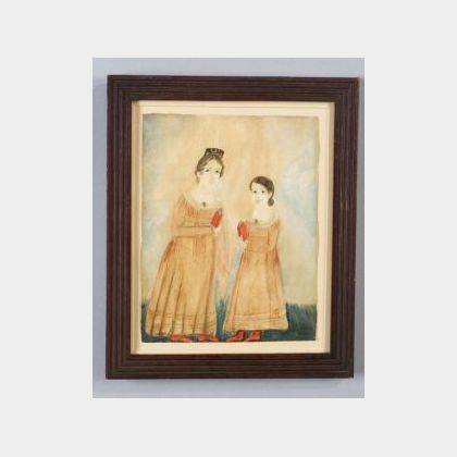 American School, 19th Century Portrait of Two Sisters.