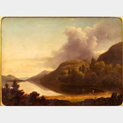 Thomas Addison Richards (American, 1820-1900) Setting Off/A Mountain Lake View