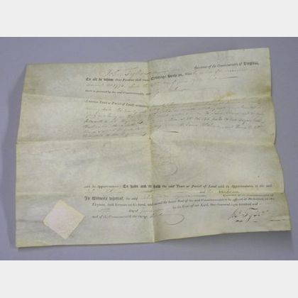 1809 Commonwealth of Virginia Deed to John Robinson