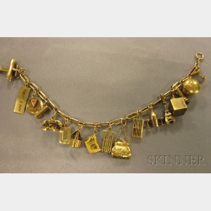 Sold at Auction: TIFFANY 18KT GOLD CHARM BRACELET - ETOILE DIAMOND